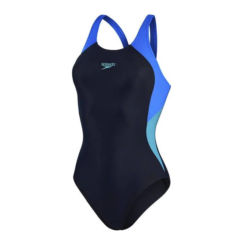 Speedo Women's Colourblock Splice Muscleback One Piece Navy/Blue
